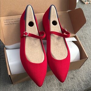 Rothy’s The Point Mary Jane II in Red Crisp pointed toe